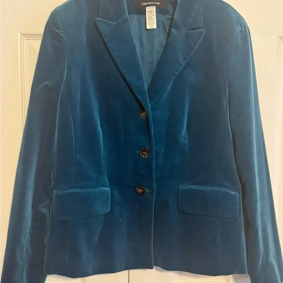 Teal Velvet Blazer - Picture 4 of 5